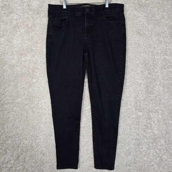 Democracy Jeans Womens 14 Black Skinny Ab Technology Stretch Denim Everyday Fit - Picture 1 of 14